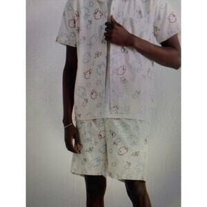 NWT Corridor straight leg embroidered linen/cotton drawstring shorts small